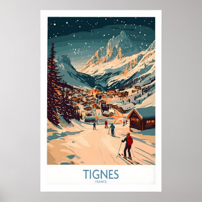 Arte de Parede de Tignes Poster de Esqui 1 (Frente)