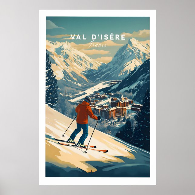 Arte de Parede de Val-dIsère Impressão de Esqui 1 (Frente)