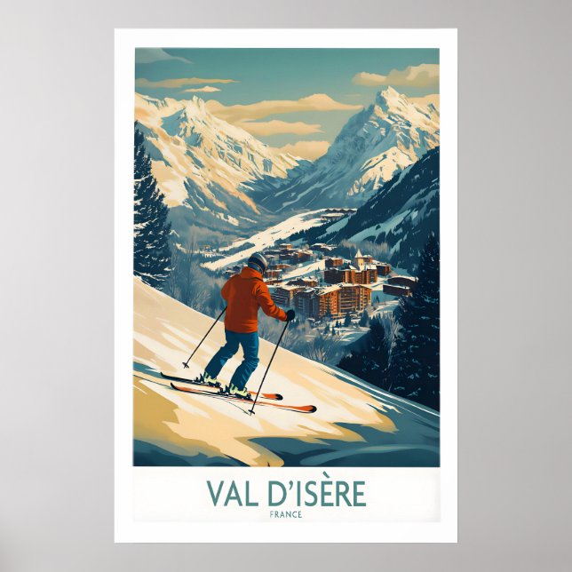 Arte de Parede de Val-dIsère Poster de Esqui 1 (Frente)