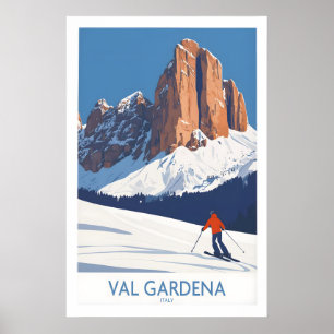 Arte de Parede de Val Gardena Poster de Esqui 1