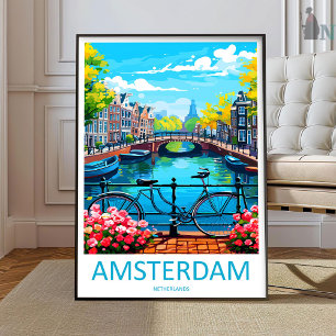 Arte de Parede de Viagem Amsterdã Impressão Amster