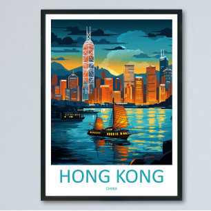 Arte de Parede de Viagem de Hong Kong Impressão de