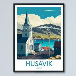 Arte de Parede de Viagem Husavik Impressão Husavik