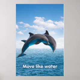 Arte de Parede do Oceano Salto de Golfinho Poster 