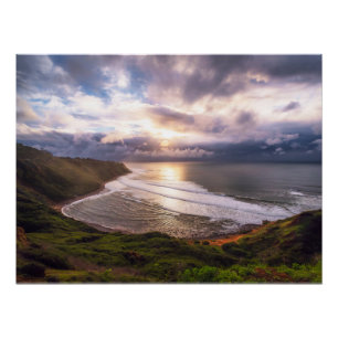 Arte de Parede do Pôr do Sol Costeiro   Impressão 