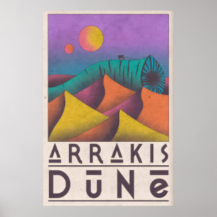Arte de Parede Duna Estilo de Poster de Viagem Ret