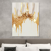 Arte de Parede em Acrílico Abstrato com Gotejament