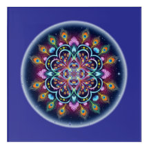 Arte de Parede em Acrílico Mandala Cósmica
