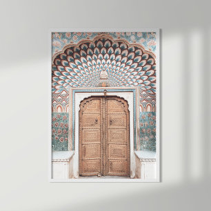 Arte de parede em impressão de porta marroquina Te
