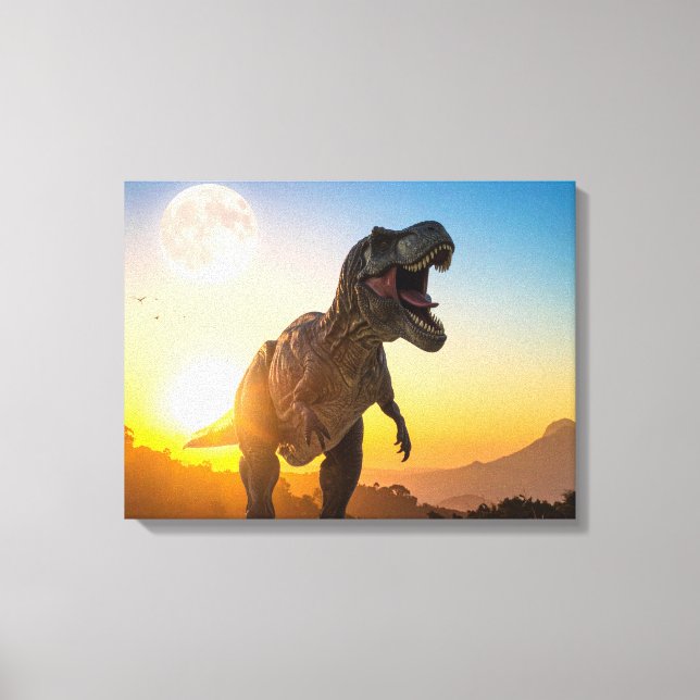Arte de Parede em Tela T-Rex – Decoração de Dinoss (Frente)