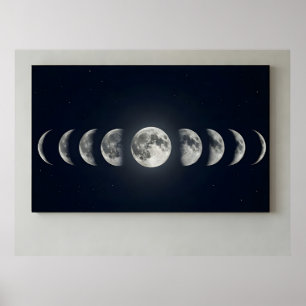 Arte de Parede Fases da Lua Impressão em Tela
