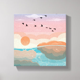 Arte de Parede Gradiente Sunset Canvas estudada