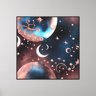 Arte de Parede – Impressão em Tela Celestial Rosa 