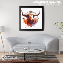 Arte de Parede Longhorn Foto Ampliada