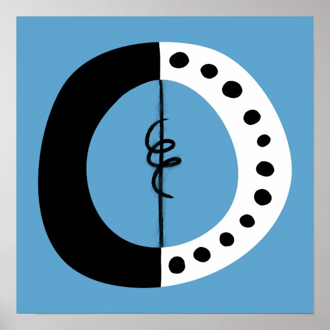 Arte de parede Poster azul e preto Anel preto (Frente)