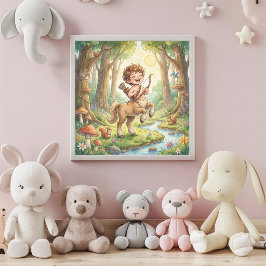 Arte de Parede Poster de Bebê Sagitário Zodíaco Fo