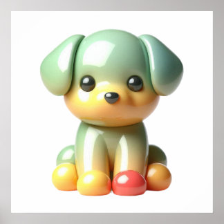 Arte de Parede Poster de Cachorrinho Bonito e Bril
