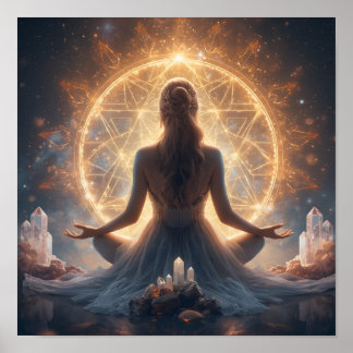 Arte de Parede Poster de Meditação Sagrada Luminos