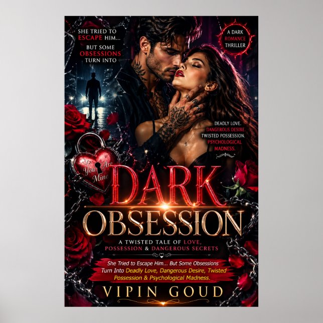 Arte de Parede Poster de Obsessão Obscura – Amor D (Frente)