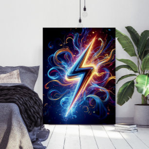 Arte de Parede Poster de Raio Neon