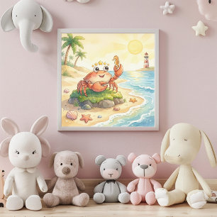 Arte de Parede Poster do Zodíaco de Câncer de Bebê