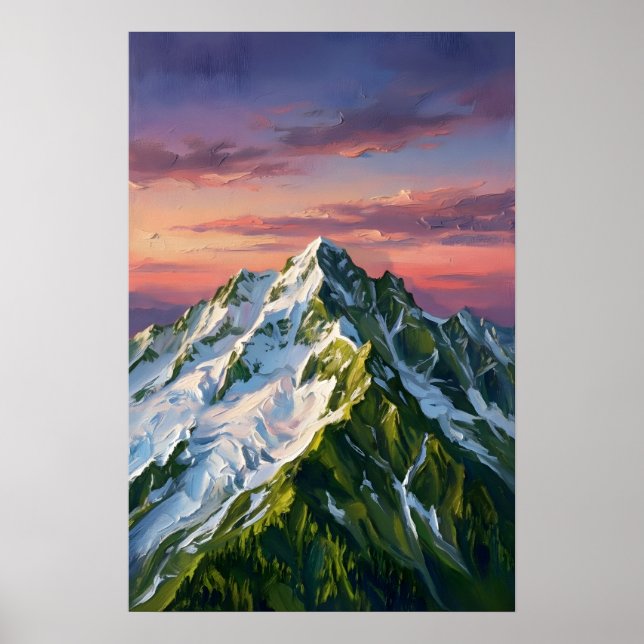 Arte de Parede Poster Montanha Congelada Amante da (Frente)