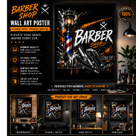 Arte de Parede Poster para Barbearia
