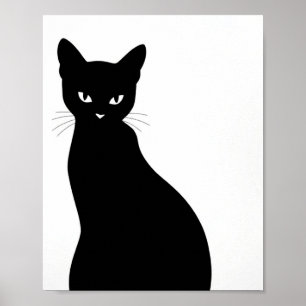 Arte de Parede Poster Silhueta de Gato Preto