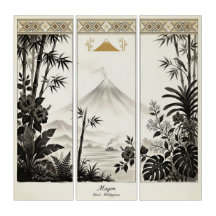 Arte de Parede Tríptico do Vulcão Mayon