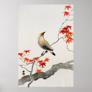 Arte de Pássaro Japonês Impressão em Parede  Botân