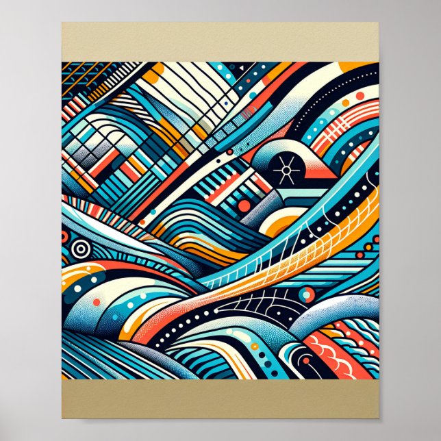 Arte de Poster de Ondas do Oceano (Frente)