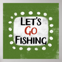Arte de Poster de Parede de Pesca do vamos Go