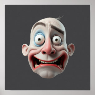 Arte de Poster de Rosto Expressivo de Monstro de D