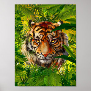 Arte de Poster de Tigre da Selva Realista - Tigre