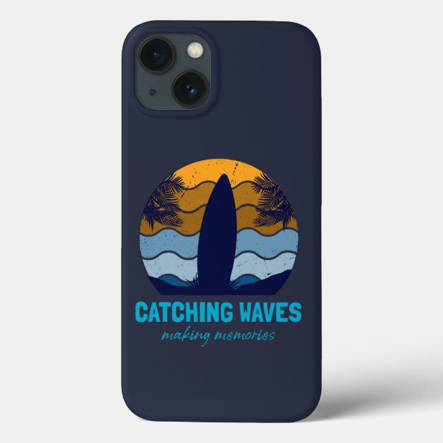 Arte de Praia das Ondas de Captura Retro Surfboard (Verso)