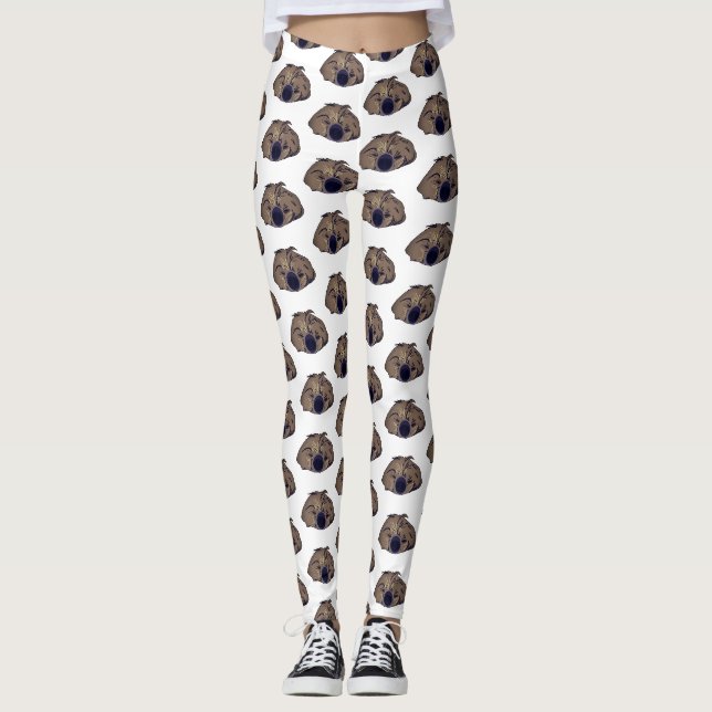 Arte de Preguiça, Leggings com Cabeça de Preguiça  (Frente)
