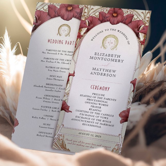 Arte de Programa de Casamento com Lírios-Calla Vio (Criador carregado)
