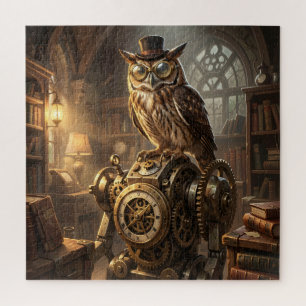 arte de quebra-cabeça de coruja steampunk