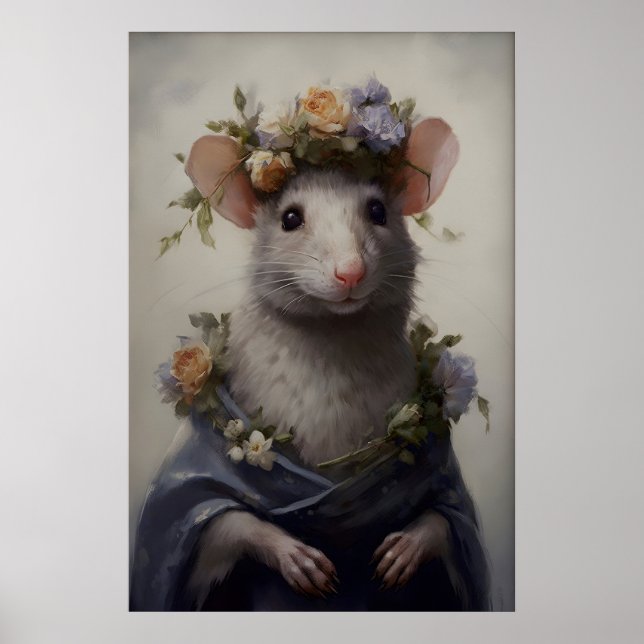 Arte de Rato Gótico Impressão Mouse Vitoriano com  (Frente)