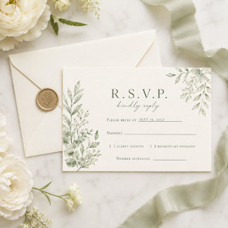 Arte de Resposta Personalizada de Casamento Botâni