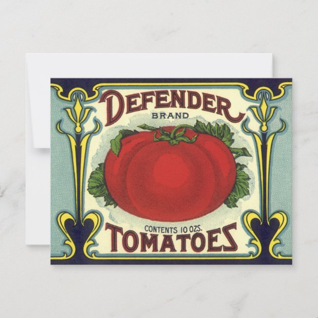 Arte de rótulo de caixa de frutas vintage, tomates (Frente)
