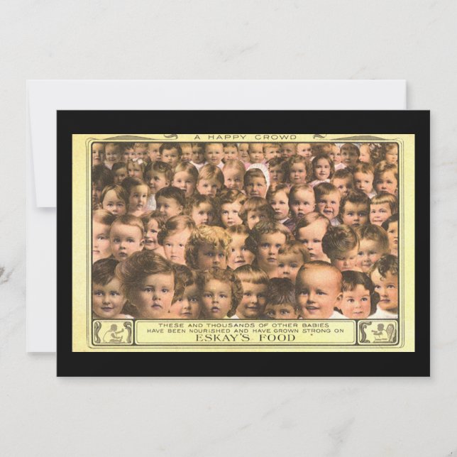 Arte de rótulo de produto vintage, comida de bebê  (Frente)