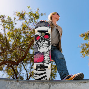 Arte de Rua Crânio de Esqueleto Skate