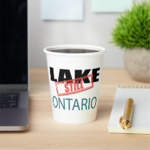Arte de selo vermelho vintage do lago Ontario