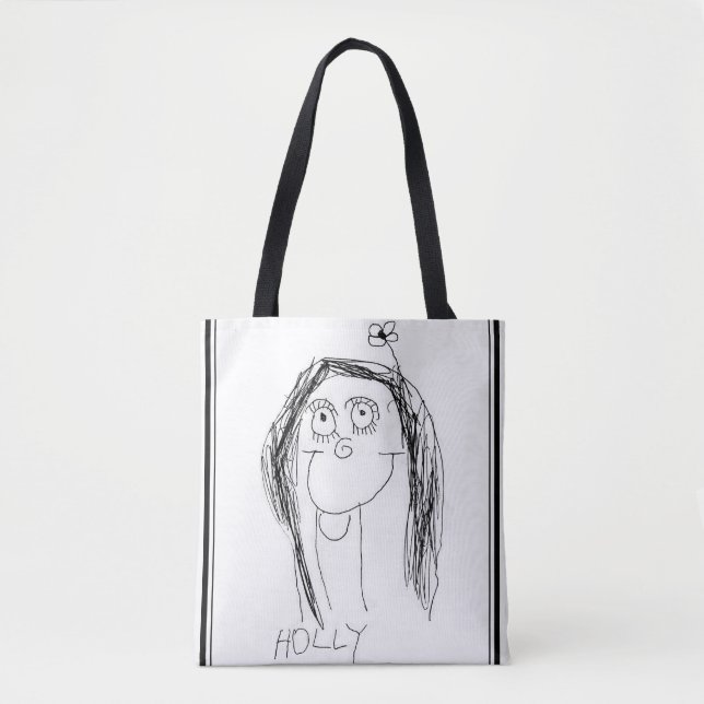 Arte de seu filho na Sacola de Tote Personalizada (Frente)