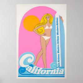 Arte de Surf da Califórnia Impressão de Surfista W