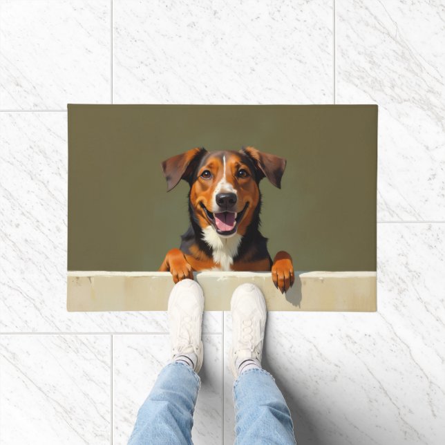 Arte de Tapete de Entrada com Australian Kelpie (Interior)