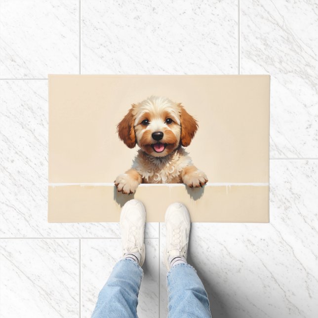Arte de Tapete de Porta de Cachorro Cockapoo (Interior)
