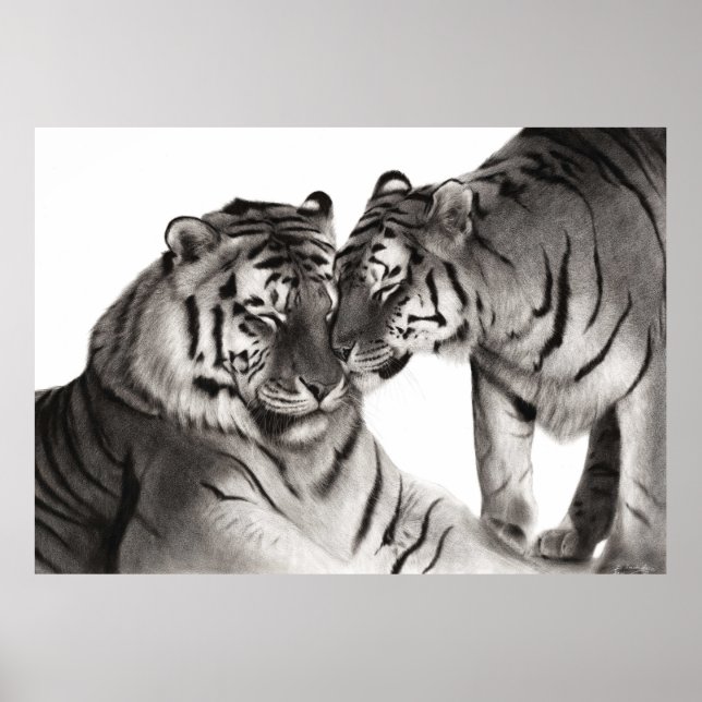 Arte de Tigre Pintada à Mão - Decoração de Parede  (Frente)
