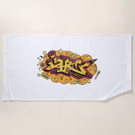 arte de toalha de praia grafite